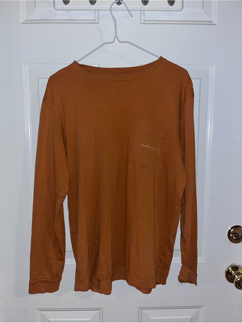 Southern Point Co. Long Sleeve Pocket Tee - Rust